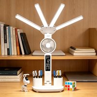 Lampe de table LED moderne rechargeable à piles pour l'étude et la lecture, à intensité variable avec abat-jour blanc