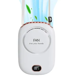 Kişisel Fan boyun kordon taşınabilir el Mini küçük elektrikli Fan 3 hız Usb şarj edilebilir asılı boyun Fan Ventilador DQ203