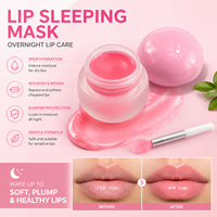 Masque de Soin des Lèvres Végétalien Réparateur Personnalisé avec Logo, Masque de Nuit Hydratant Profond aux Fruits Rose Personnalisé avec Logo pour Vente en Gros