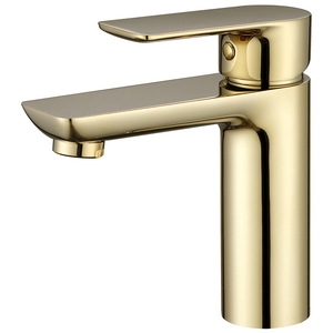 Robinet de lavabo monocommande de luxe en laiton brossé doré, à poser sur le comptoir, pour eau chaude et froide - Product Image 5