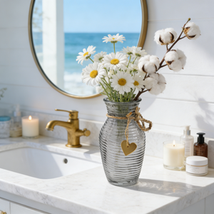 Vase en verre côtelé dégradé style nordique pour arrangement de pampas, décoration intérieure, centre de table de mariage, vente en gros - Product Image 2