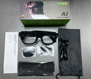 Gafas Inteligentes T100 con Cámara 1080P, Control Táctil, Llamadas Telefónicas, Fotos, Grabación de Video y Audio, Traductor IA, Resistencia al Agua IP67 y USB - Product Image 1