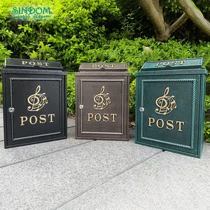 cancello nero casella di posta Suppliers-Migliore vendita cassetta postale cancello nero scatola postale a parete per giardino