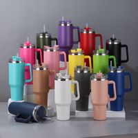 Mug de voyage isotherme en acier inoxydable à double paroi de 40 oz avec paille, portable pour le camping en extérieur, performance thermique de 12 à 24 heures