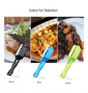 Schubben Schraper <span class=keywords><strong>Fish</strong></span> Scales Skin Remover <span class=keywords><strong>Scaler</strong></span> En Mes Clam Opener Vis Schoonmaken Gereedschap Keuken Gadgets - Product Image 4