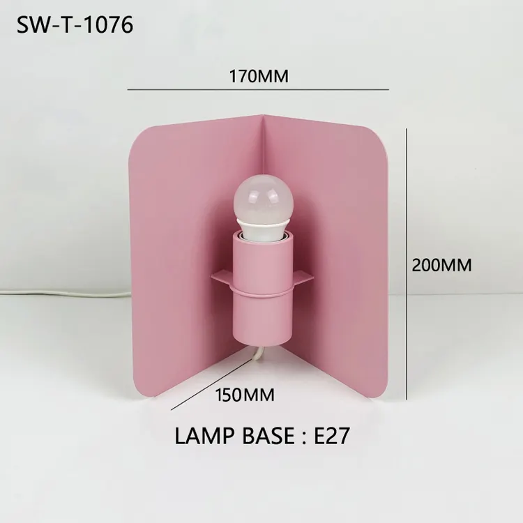 โคมไฟตั้งโต๊ะ LED แบบพกพาพร้อมไฟ LED 220เหล็กตกแต่งแบบวินเทจสีชมพูแบบหลังสมัยใหม่