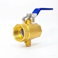 Válvula de bola de latón forjado DN15-DN50 de paso completo 600 WOG PN16 con maneta para sistemas de agua industriales y de plomería
