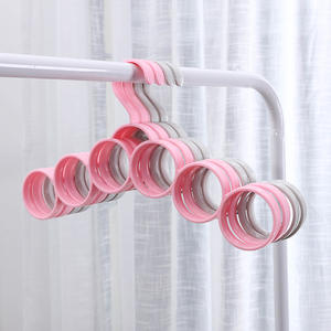 6 Löcher Schal Kleiderbügel Kreise Kunststoff Kleiderbügel für Schals Hijab Krawatten Gürtel Organizer Kleiderbügel - Product Image 4