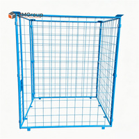 Palette Cage Métallique Pliable Euro en Acier Revêtu de Poudre, Empilable, Personnalisée pour Transport et Stockage en Entrepôt