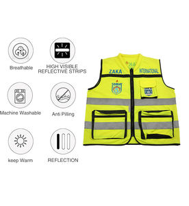 Gilet de sécurité réfléchissant pour travaux routiers, en tissu respirant à mailles, avec logo personnalisé, multi-poches, OEM - Product Image 2
