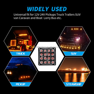 HFL LED voiture Fso Flash carré stroboscopes 16LED clignotant lumières stroboscopiques d'urgence côté marqueur lampe feu de stationnement pour camion - Product Image 5