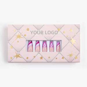 <span class=keywords><strong>Kit</strong></span> de <span class=keywords><strong>faux</strong></span> <span class=keywords><strong>ongles</strong></span> en <span class=keywords><strong>gel</strong></span> coloré à appliquer facilement, design abstrait en spirale, manucure longue durée, marque privée - Product Image 1