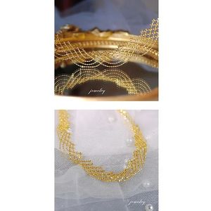 Collier chaîne en dentelle en or jaune véritable 18 carats de luxe pour femmes, design original fait main, ne ternit pas, prix de gros Xinfly - Product Image 5