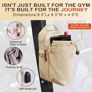 Sac de sport multifonctionnel portable en tissu Oxford imperméable avec porte-bouteille magnétique robuste, idéal pour la salle de sport - Product Image 5