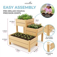 Estación de Jardinería Infantil de Madera, Muebles para Plantar al Aire Libre, Equipo de Aprendizaje de la Naturaleza para Guarderías, Preescolares y Jardines de Infancia