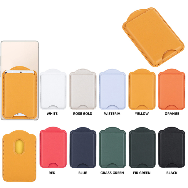 Factory Luxury Leather PU Super Magnetic Card Holder Wallet Phone Back Magnetic Card Bag for Magsafe Mobile Phone