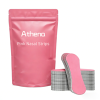 Bandes nasales Athena Private Custom rose, douces, sans latex, anti-transpiration, anti-ronflement, en soie, pour une meilleure respiration.