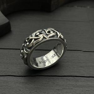 <span class=keywords><strong>Anillo</strong></span> de vid de moda - Bandas de pareja de vid eterna de <span class=keywords><strong>plata</strong></span> de <span class=keywords><strong>ley</strong></span> para hombre y mujer - Product Image 5