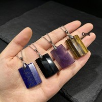 Collier Pendentif Facetté en Cristal Naturel Améthyste Quartz Rose Pierre Précieuse Bohème Bijoux de Guérison Accessoires