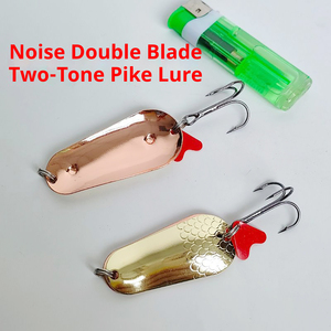 Señuelo de pesca artificial tipo cuchara giratoria extragrande de doble pieza para lances largos, para lucio grande - Product Image 6