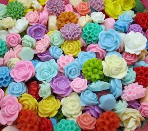 7mm Rose Flower Nail Art Charms DIY hỗn hợp nhựa hoa hồng Hoa cabochons Cameo phẳng trở lại quyến rũ - Product Image 6