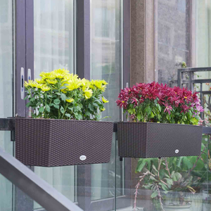 Pots de fleurs rectangulaires en plastique, <span class=keywords><strong>grand</strong></span> format en rotin, colorés pour plantes murales, pour le jardinage de la maison, offre spéciale, - Product Image 4