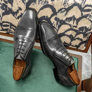 Chaussures habillées en cuir pour homme, style italien classique, à lacets, faites à la main, pour mariage - Product Image 3