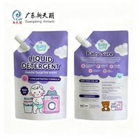 Pochette d'emballage personnalisée de 850 ml pour détergent liquide pour bébé avec bec verseur, pochette souple rechargeable à fond plat