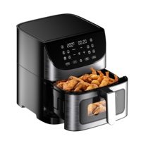 Friteuse à air carrée en plastique 8,5 L pour la maison, facile à utiliser, avec protection contre la surchauffe, fonctions de cuisson et de rôtissage – Offre Spéciale