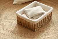 Panier à fleurs fait main en rotin naturel, idéal pour pique-nique en extérieur – Vente en gros
