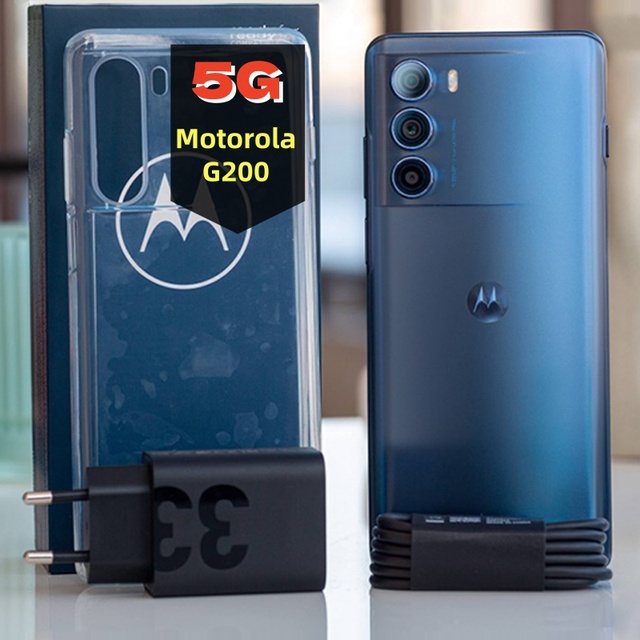 App Clone Supported Hot Sale Motorola Moto G200 5G XT2175 5G-LTE 128GB 8GB RAM Android Smartphone Complete Set of Accessories