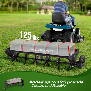 Accessoires pour tondeuse à gazon en métal atv râteau Pénétrateur de sol Aérateur de pointe Remorquage Derrière Plug Aérateur avec <span class=keywords><strong>attelage</strong></span> universel - Product Image 5