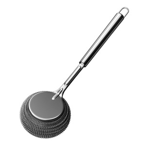 Stainless Steel Pot Scrubber Long Handle Dishwashing Brush Steel Wool Cleaner For Kitchen Pots And Pans Durable Solid Design - Product Image 5