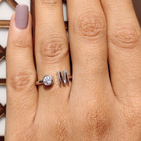 Bague personnalisée avec initiale en diamant de laboratoire CVD HPHT certifié IGI GIA, en or massif 10k 14k pour femmes et hommes, réglable