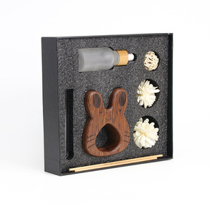 Solid Wood Rabbit Reed <b>Diffuser</b> Sapele Wood Base Aromatherapy Essential Oil Holder Craft Ornament For Living <b>Room</b> And Dining - Product Image 4