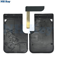 Carte intelligente à 3 boutons pour Renault Clio Logan Megane 2 3 Koleos Scenic, étui pour carte, coque de clé de voiture noire avec petite clé