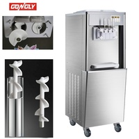 Gongly 380V Nouvelle Machine à Glace Italienne à Haute Productivité, Boîtier en Contreplaqué, Couleur Aspera, Acier Inoxydable, Personnalisable, Refroidissement par Air