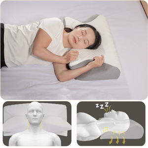 Almohada cervical de espuma viscoelástica de poliéster con forma de cuerno de vaca, de rebote lento, para cama, venta al por mayor - Product Image 3