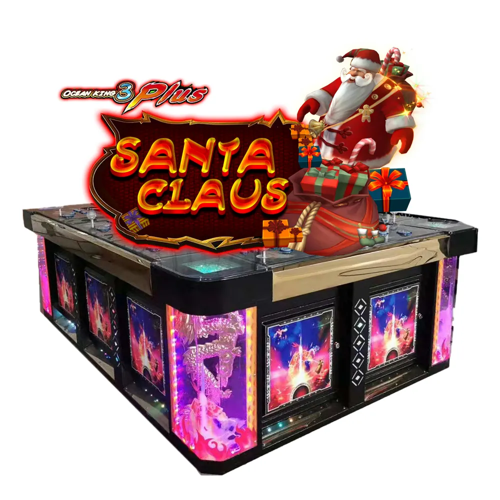 65 pulgadas Santa Claus 8 jugadores mesa de juego de peces Ocean King 3 Fish Hunter Arcade Machine