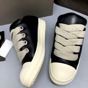 2026 High Quality Men's Luxury Casual Leather Sneakers Big Laces All-Season Designer <b>Shoes</b> <b>Height</b> <b>Increasing</b> Walking <b>Shoes</b> - Product Image 3