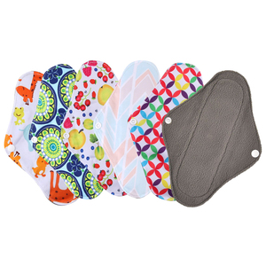 Yeniden kadınlar sıhhi ped yıkanabilir bez adet pedleri bambu kömür nefes sıhhi peçeteler pedleri süper emici - Product Image 6