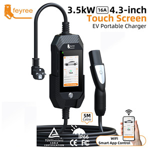 Feyree nacs สำหรับ Tesla 3.5kW ที่ชาร์จแบบพกพาเครื่องชาร์จ16A แบบเฟสเดียว IP66กันน้ำพร้อมแอป WIFI สำหรับยานพาหนะไฟฟ้า - Product Image 1