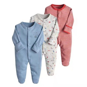 Tuta da notte tutina da bambino a manica lunga vestiti da <span class=keywords><strong>neonato</strong></span> 100% <span class=keywords><strong>Set</strong></span> di <span class=keywords><strong>cotone</strong></span> 3 pezzi pigiami per bambini - Product Image 1