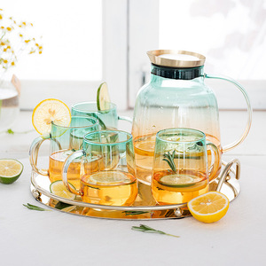 Ensemble de tasses <span class=keywords><strong>à</strong></span> <span class=keywords><strong>eau</strong></span> en verre, 4 couleurs, passe-<span class=keywords><strong>eau</strong></span>, lave-vaisselle, couvercle filtrant en acier inoxydable, <span class=keywords><strong>carafe</strong></span> <span class=keywords><strong>à</strong></span> <span class=keywords><strong>eau</strong></span> - Product Image 1