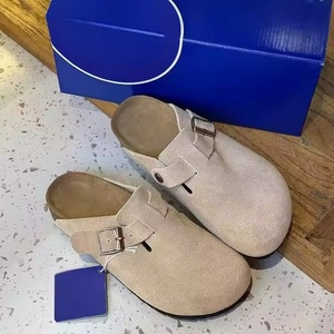 Sabots de jardin de haute qualité, mules tendance pour hommes, en <span class=keywords><strong>cuir</strong></span> véritable de marque de créateur, daim de luxe, semelle en liège, avec logo personnalisé, vente en gros - Product Image 2
