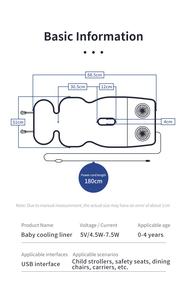 Cojín Ventilado Anjuny 5V USB para Cochecito de Bebé, <span class=keywords><strong>Silla</strong></span> Alta, <span class=keywords><strong>Silla</strong></span> de Paseo, Asiento de Bebé con Ventilador - Product Image 6