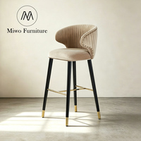 Chaises de bar de luxe en tissu, chaises hautes modernes pour îlot de cuisine, tabourets de comptoir pivotants pour meubles de cuisine