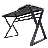 Bureau de jeu convertible en métal avec crochet pour écouteurs, bureau PC ergonomique, table de gamer RGB pour l'e-sport