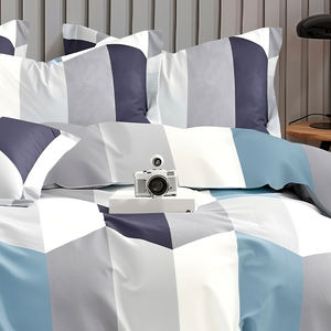 ชุดผ้าปูผ้านวมลายพิมพ์เรขาคณิตสไตล์โมเดิร์นหรูหรา ผ้าฝ้ายทวิล 100% 3 ชิ้น 200 เส้นด้าย ระบายอากาศได้ดี เป็นมิตรกับสิ่งแวดล้อม จัดส่งรวดเร็ว - Product Image 5