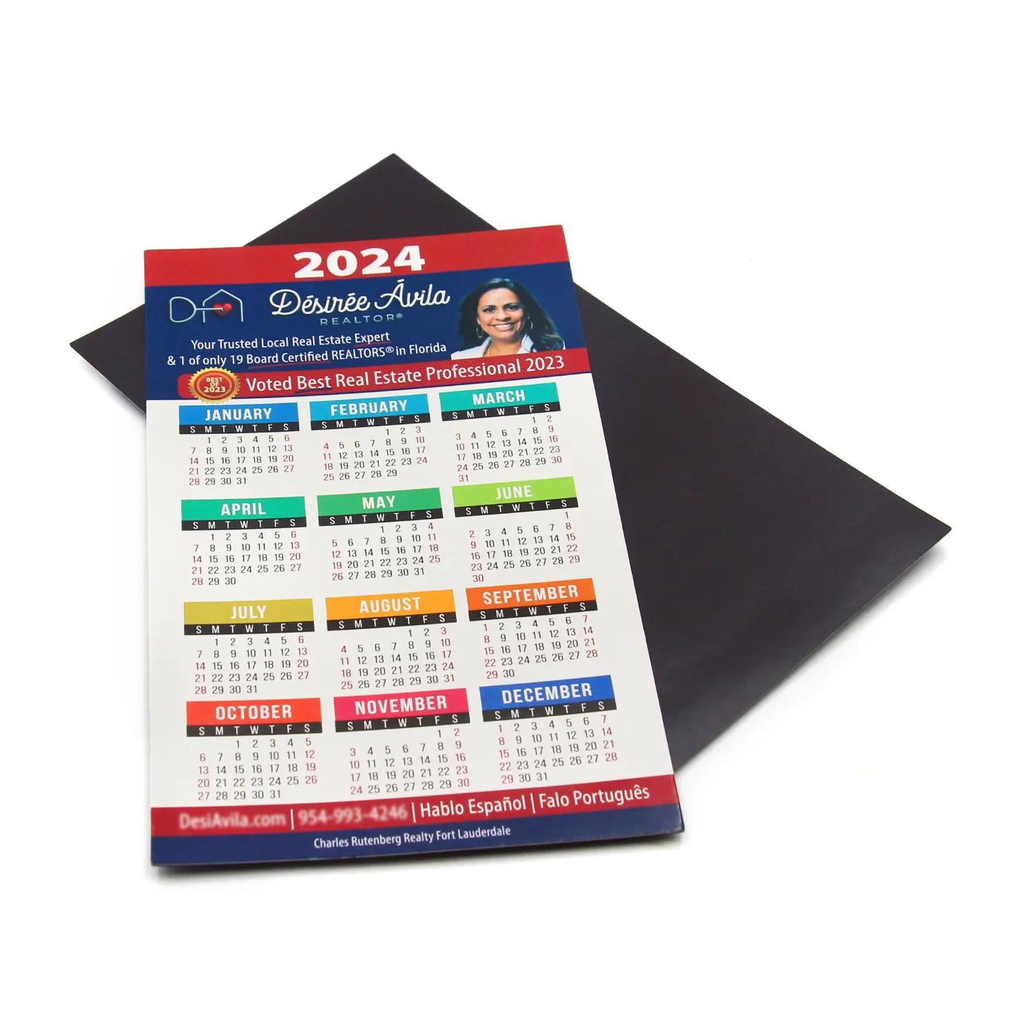 Calendario magnético personalizado anual papel imán congelador tablero calendario magnético para refrigerador